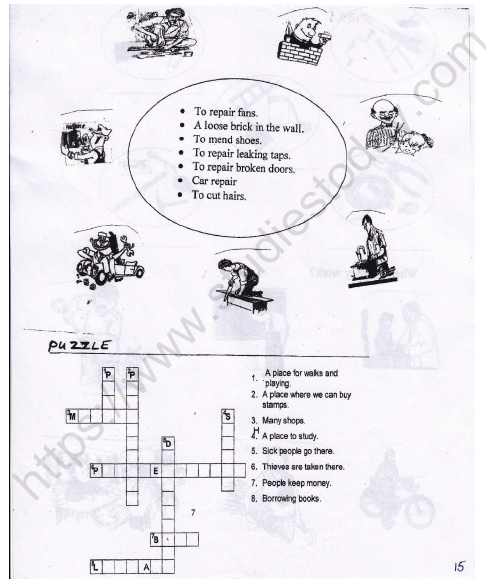 CBSE Class 3 EVS Work We Do Worksheet