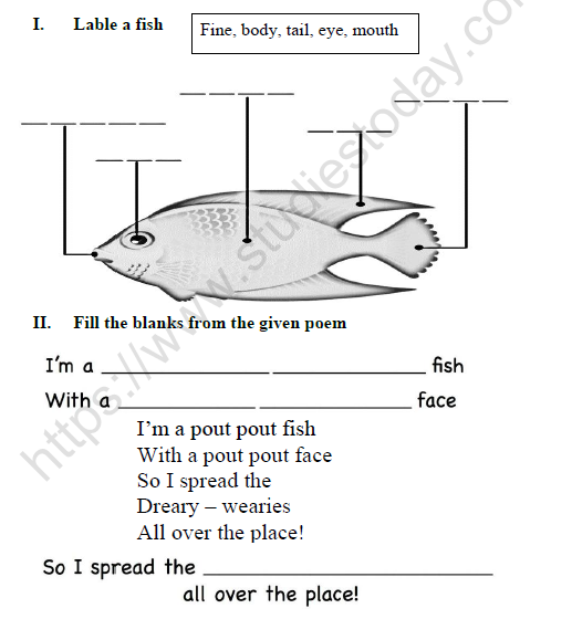 CBSE Class 3 English A Little Fish Story Worksheet