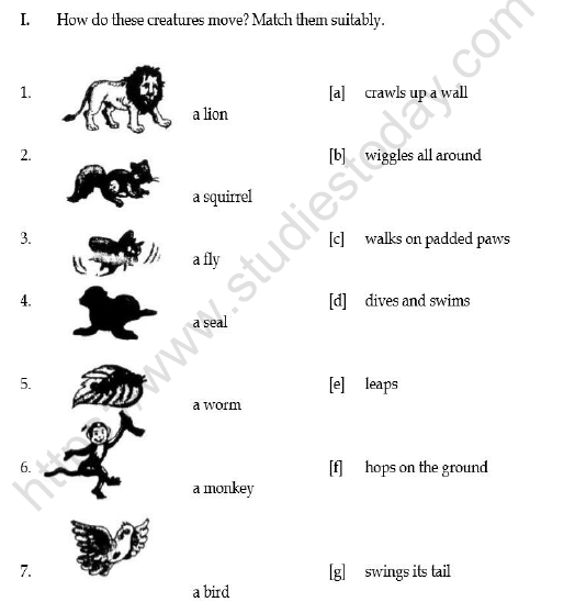 CBSE Class 3 English How Creatures Move Worksheet