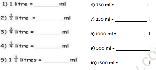 CBSE Class 3 Maths Jugs and Mugs Worksheet