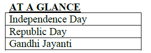 CBSE Class 3 Social Science Our National Days Worksheet