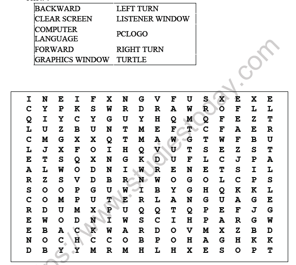 CBSE Class 4 Computers Solve Puzzle Worksheet