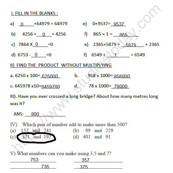 CBSE Class 4 Maths A Trip To Bhopal Worksheet 