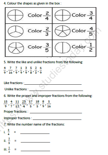 CBSE Class 4 Maths Halves And Quarters Worksheet 