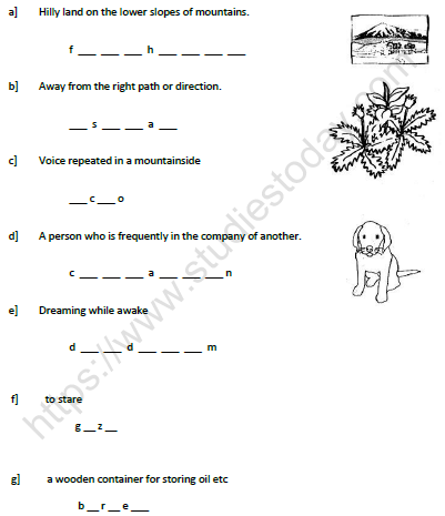 CBSE Class 5 English Rip Van Winkle Worksheet