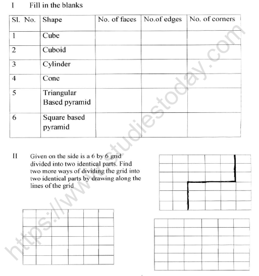 CBSE Class 5 Maths Boxes and Sketches Worksheet 