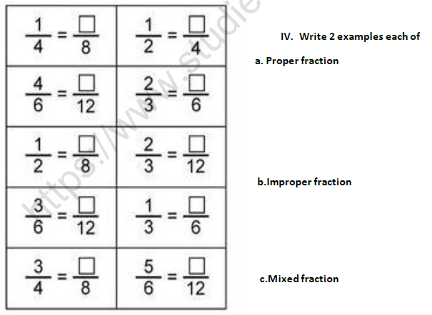 CBSE Class 5 Maths Parts and Wholes Worksheet