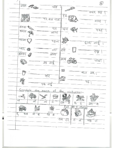 CBSE Class 1 Hindi Sample Paper Set K