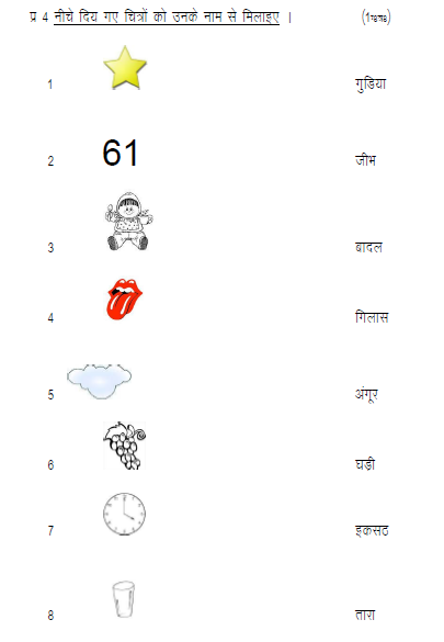 CBSE Class 1 Hindi Sample Paper Set A