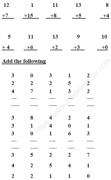 CBSE Class 1 Mathematics Sample Paper Set A