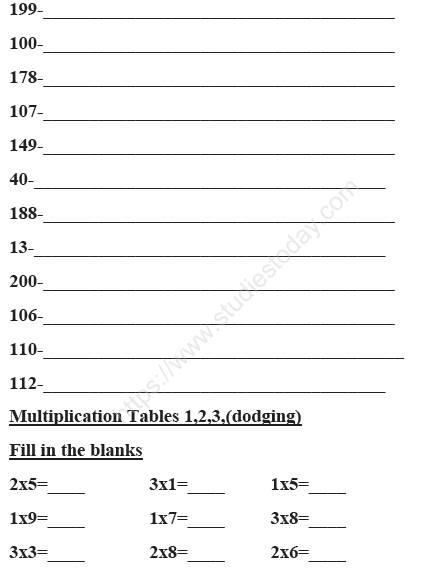 CBSE Class 1 Mathematics Sample Paper Set A