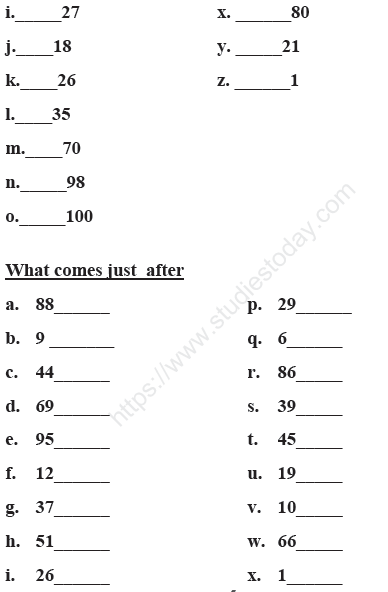 CBSE Class 1 Mathematics Sample Paper Set A