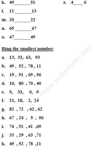 CBSE Class 1 Mathematics Sample Paper Set A