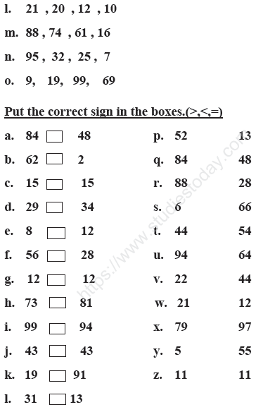 CBSE Class 1 Mathematics Sample Paper Set A