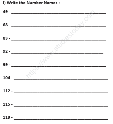 CBSE Class 1 Mathematics Sample Paper Set C