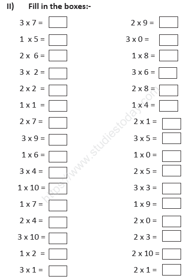 CBSE Class 1 Mathematics Sample Paper Set C