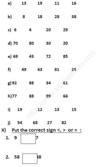 CBSE Class 1 Mathematics Sample Paper Set C