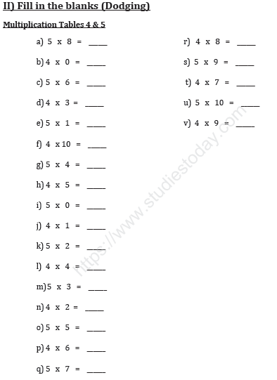 CBSE Class 1 Mathematics Sample Paper Set D