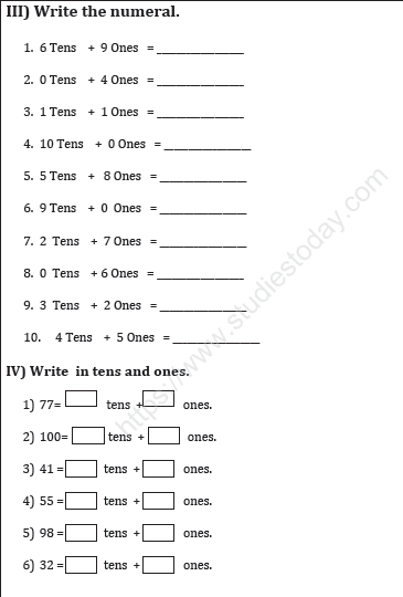 CBSE Class 1 Mathematics Sample Paper Set D