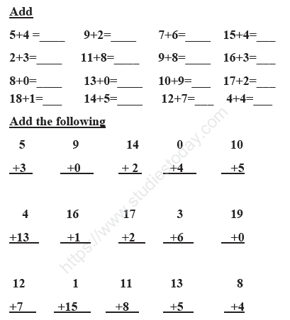 CBSE Class 1 Mathematics Sample Paper Set F