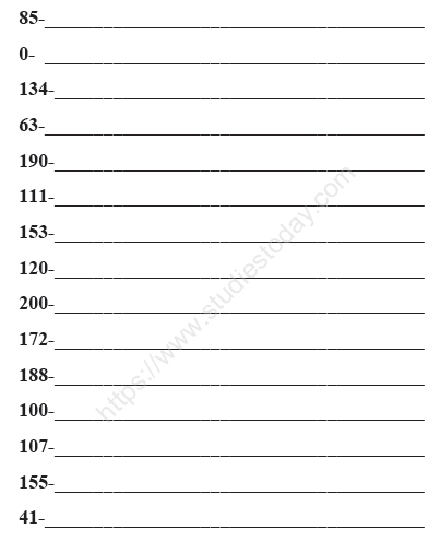 CBSE Class 1 Mathematics Sample Paper Set F