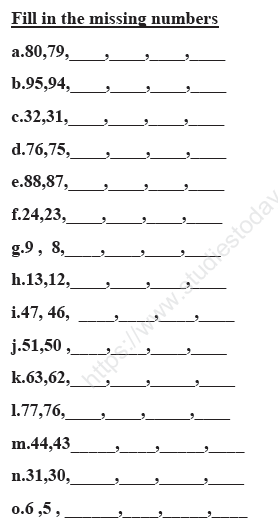 CBSE Class 1 Mathematics Sample Paper Set F