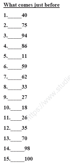 CBSE Class 1 Mathematics Sample Paper Set F