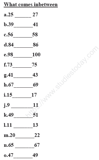 CBSE Class 1 Mathematics Sample Paper Set F