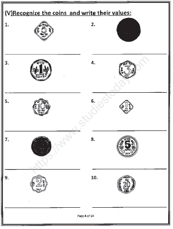 CBSE Class 1 Mathematics Sample Paper Set G