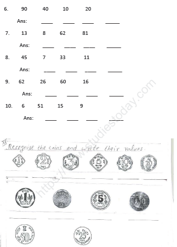 CBSE Class 1 Mathematics Sample Paper Set J