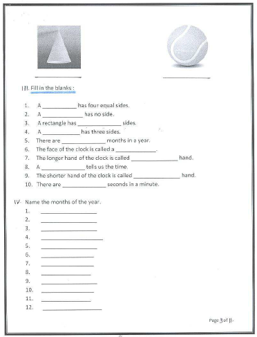 CBSE Class 1 Mathematics Sample Paper Set I