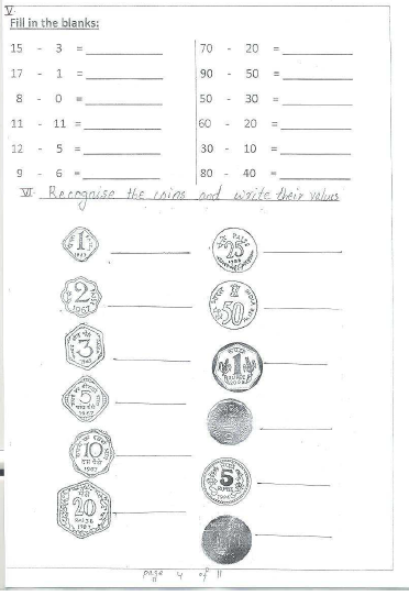 CBSE Class 1 Mathematics Sample Paper Set I