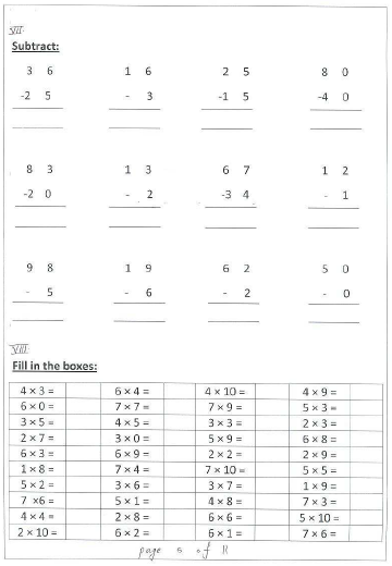 CBSE Class 1 Mathematics Sample Paper Set I