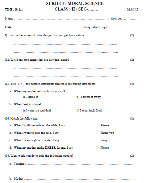 CBSE_Class_1_Moral_Science_Sample_Paper_Set_B_1