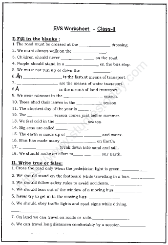 CBSE Class 2 EVS Sample Paper Set M