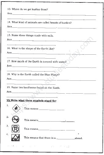 CBSE Class 2 EVS Sample Paper Set M