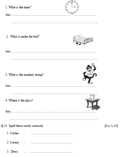 CBSE Class 2 English Sample Paper Set K
