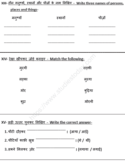 CBSE Class 2 Hindi Sample Paper Set M