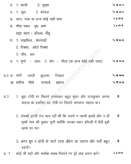 CBSE Class 2 Hindi Sample Paper Set N