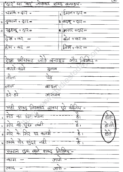 CBSE Class 2 Hindi Sample Paper Set O