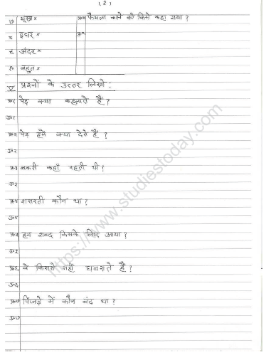 CBSE Class 2 Hindi Sample Paper Set W