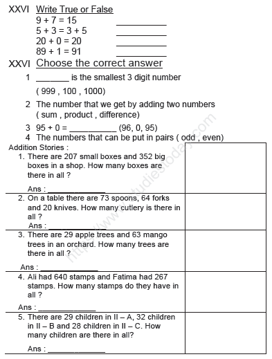 CBSE Class 2 Maths Sample Paper Set J