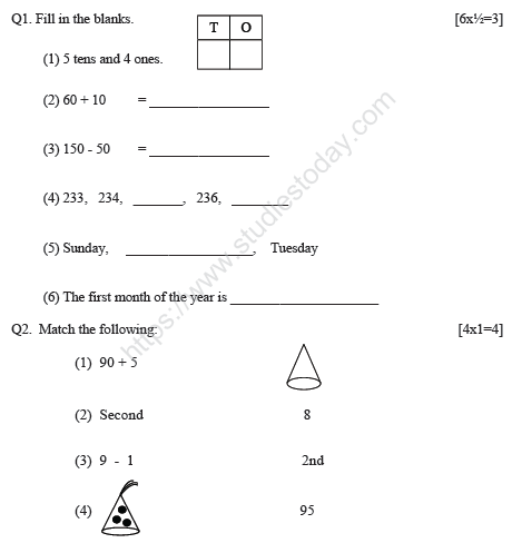 CBSE Class 2 Maths Sample Paper Set N