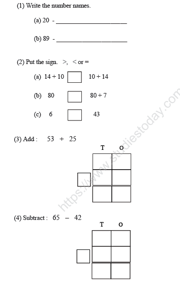 CBSE Class 2 Maths Sample Paper Set N