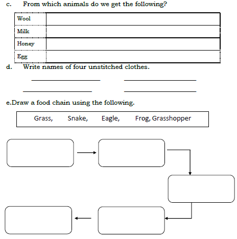 CBSE Class 3 EVS Sample Paper Set F