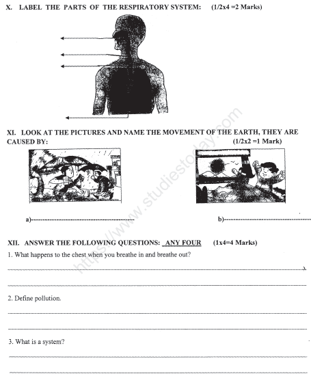 CBSE Class 3 EVS Sample Paper Set H