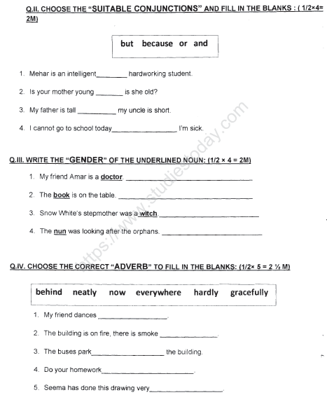 CBSE Class 3 English Sample Paper Set L