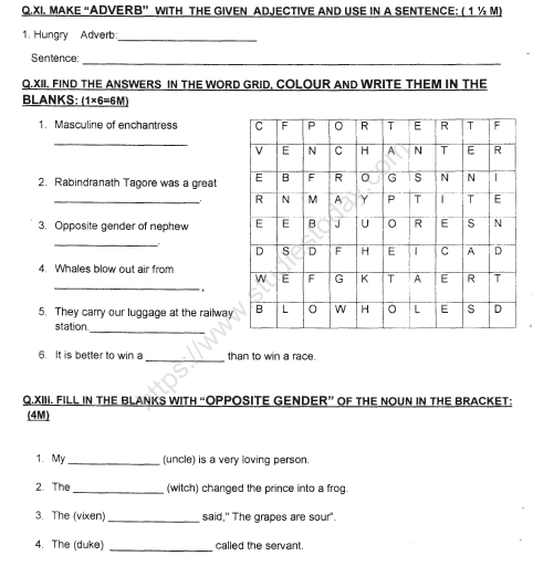 CBSE Class 3 English Sample Paper Set L