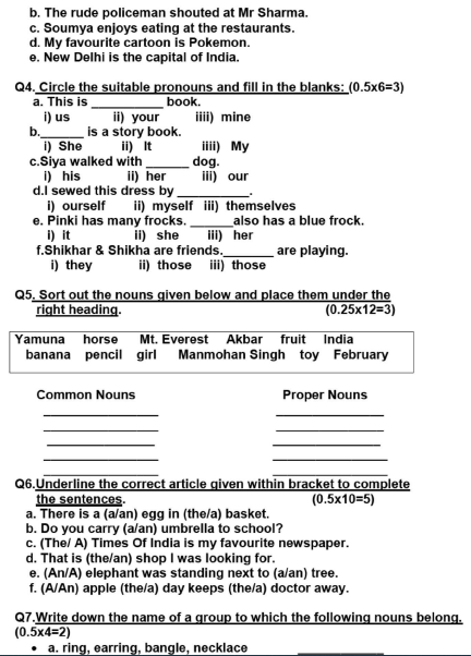 CBSE Class 3 English Sample Paper Set R