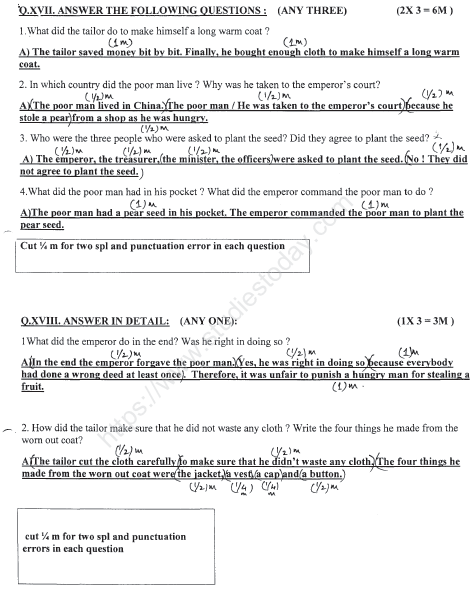 CBSE Class 3 English Sample Paper Set X